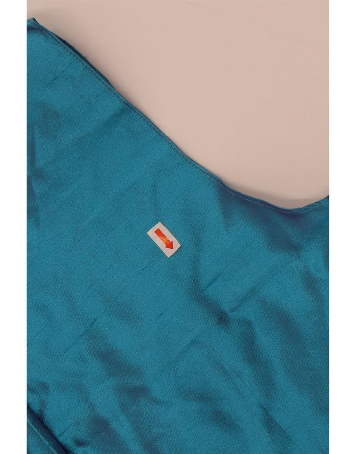 Gai Mattiolo Chemisier court sans manches pour femme IT 44 Soie bleu moyen