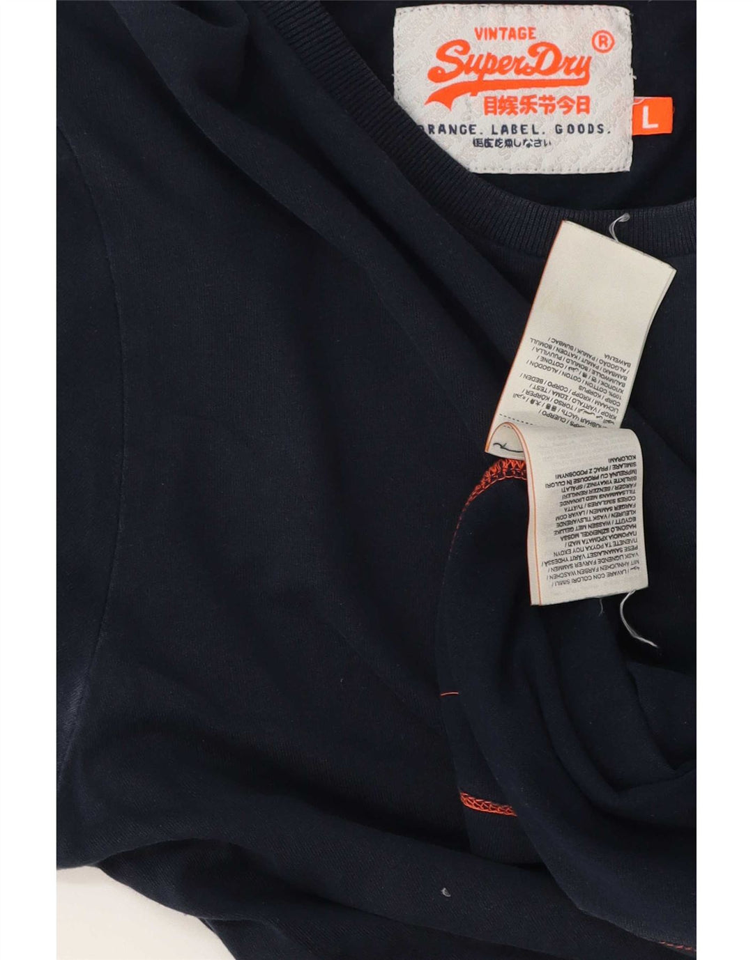 Superdry T-Shirt Homme Top Large Bleu Marine Coton