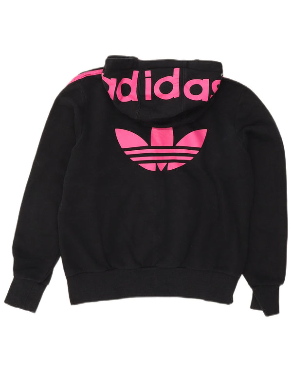 Adidas Pull à capuche zippé graphique pour femme EU 42 Coton noir moyen