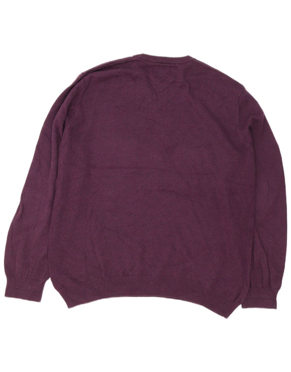 Marks & Spencer Pull col V pour homme XL Violet Coton