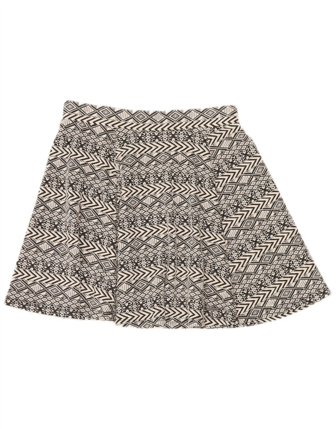 Superdry Femme Mini Jupe Medium W28 Gris Géométrique Polyester