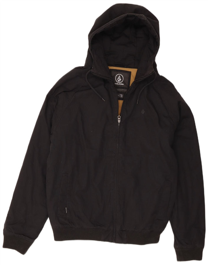 Volcom Veste bomber à capuche pour homme UK 40 Large Noir Polyester