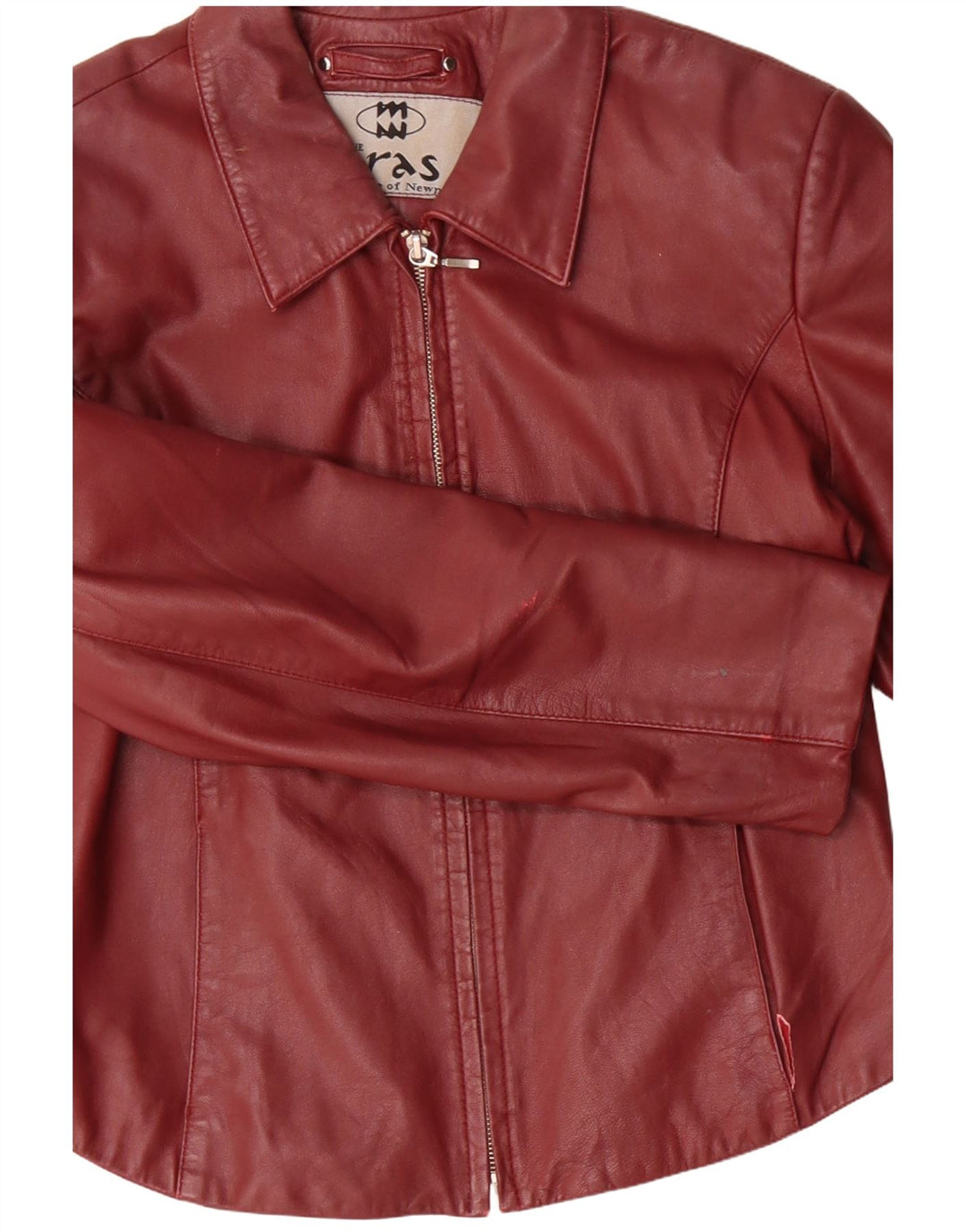 Vintage Womens Leather Jacket UK 14 Large Red Leather