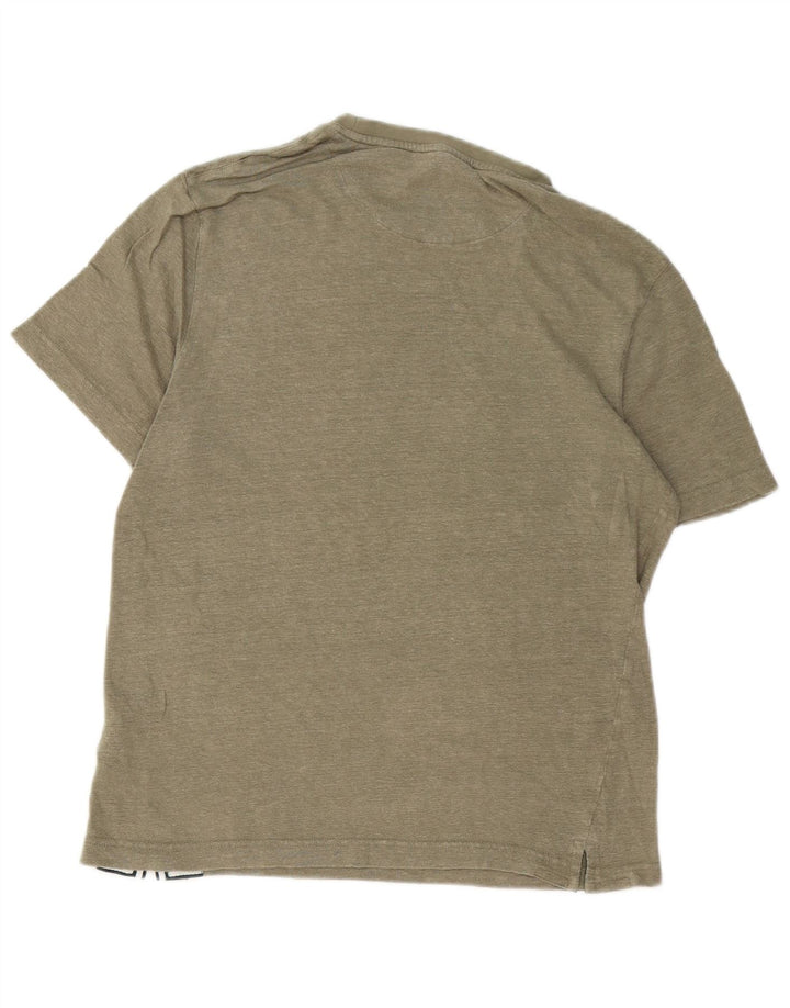 Ted Baker T-shirt régulier pour hommes Taille 3 Lin kaki moyen