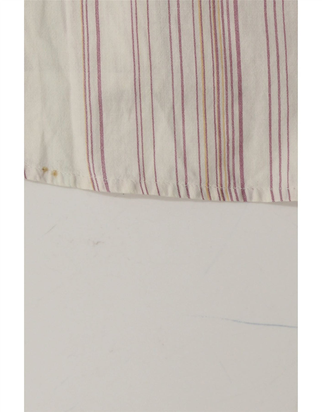 KAPPA Chemise à Manches Courtes Homme Blanc Rayé Coton