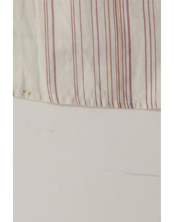 KAPPA Chemise à Manches Courtes Homme Blanc Rayé Coton