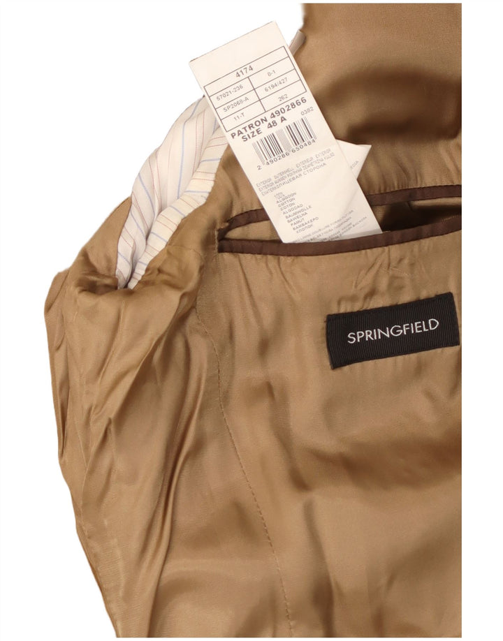 Springfield Veste blazer en velours côtelé à 3 boutons pour homme IT 48 en coton beige moyen