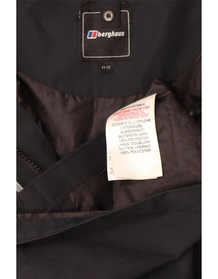 Berghaus Veste coupe-vent à capuche garçon 11-12 ans Noir Polyester