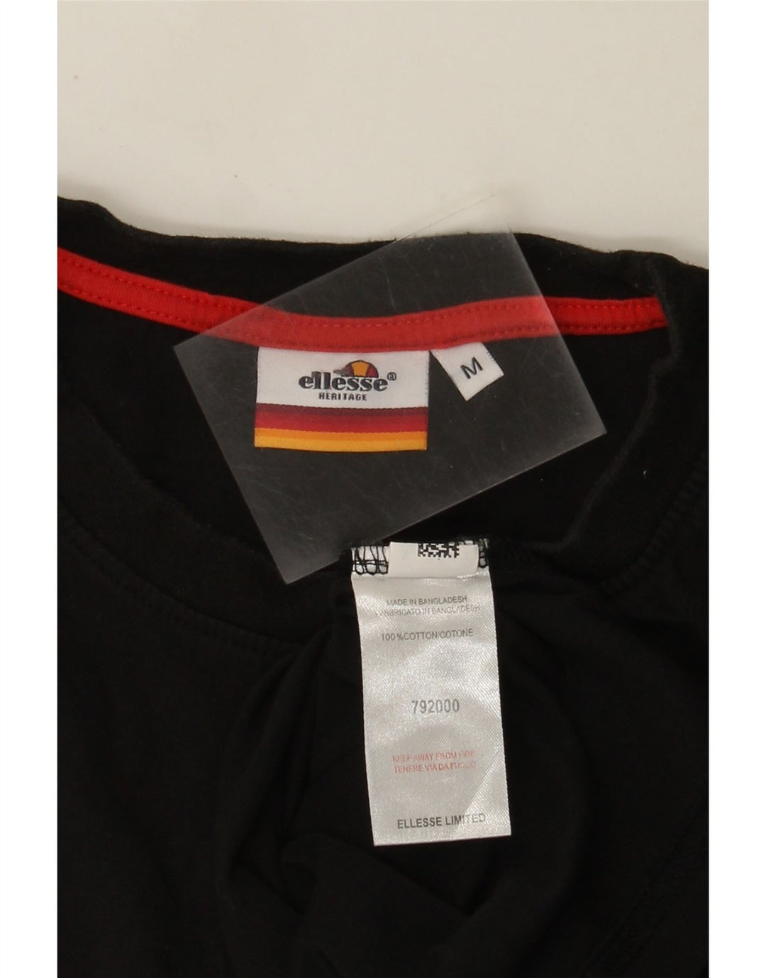 Ellesse T-Shirt Graphique Haut Noir Moyen Coton Homme