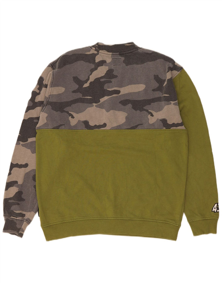 DC Mens Graphic Sweatshirt Jumper Grand Vert Camouflage Coton