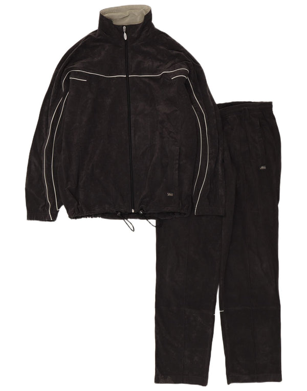 Asics Survêtement complet en velours pour hommes Large Noir Polyester
