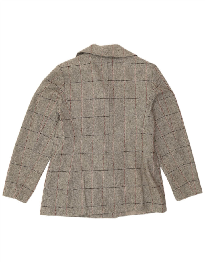 Marks & Spencer Veste Blazer Femme UK 12 Gris Moyen à Carreaux