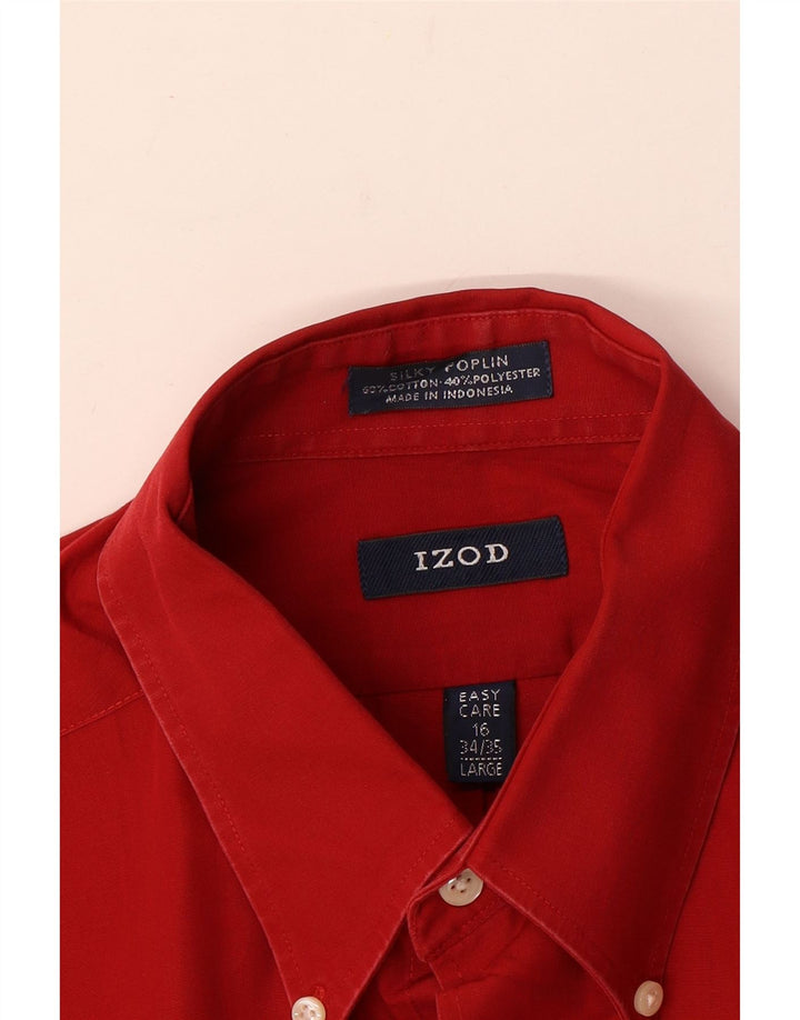 Izod Chemise Homme Taille 16 Grand Coton Rouge