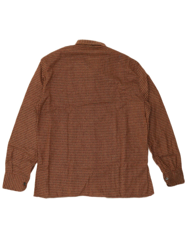vintage Chemise Homme Taille 41 Medium Brown Check Acrylique