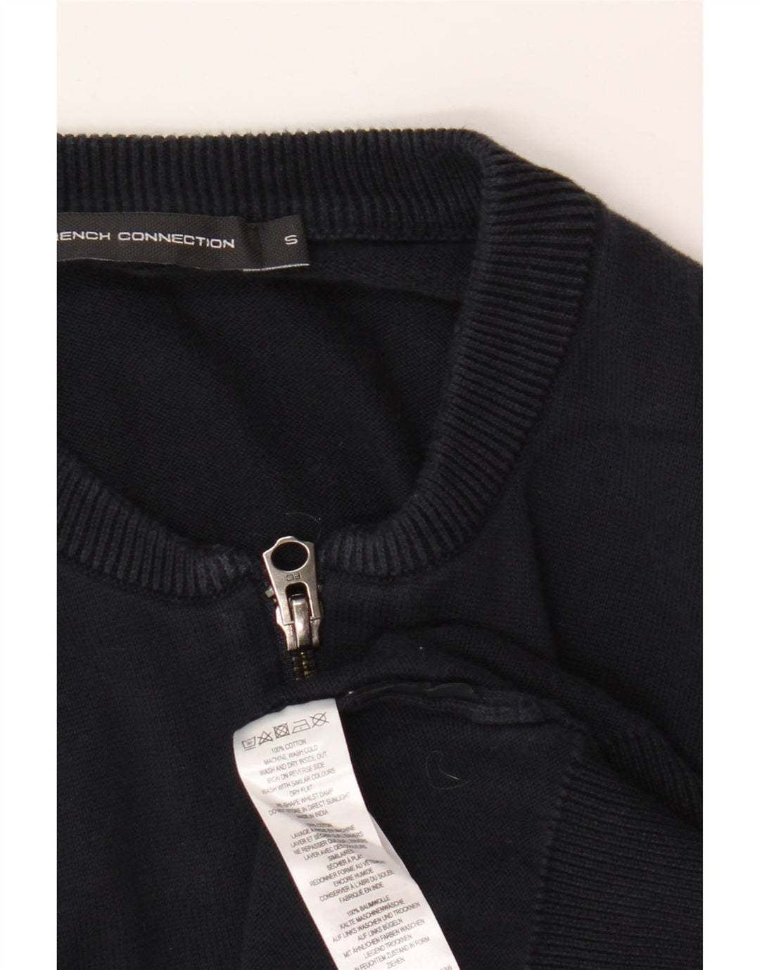 French Connection Cardigan Homme Petit Pull Bleu Marine Coton