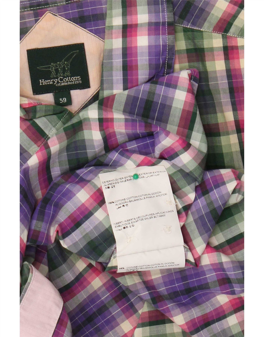 Henry Cottons Chemise Homme Taille 39 Moyen Multicolore Check Coton