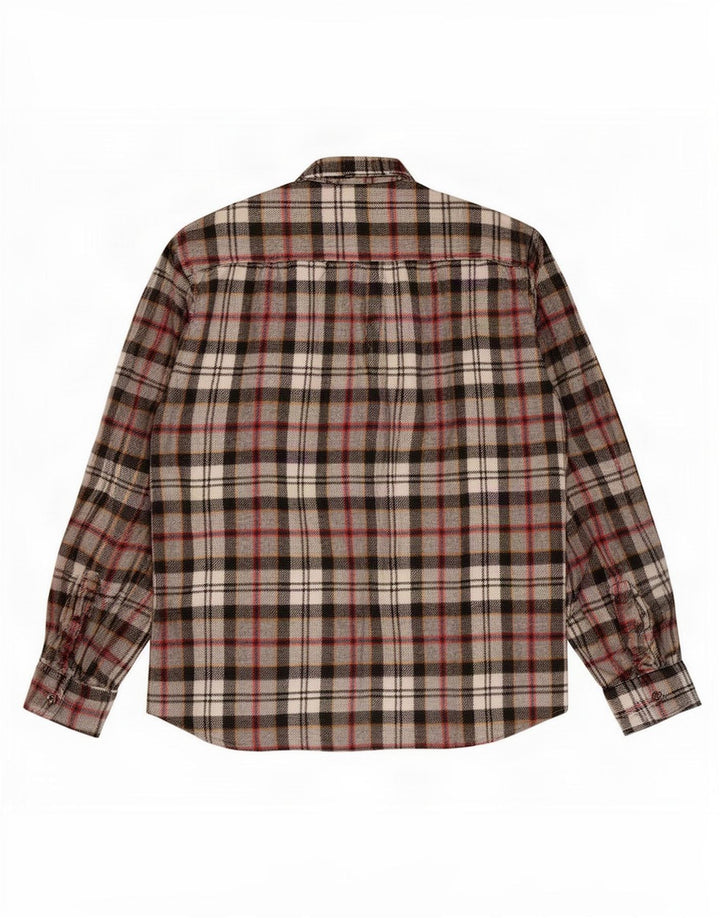 chemise en flanelle vintage pour hommes grand chèque gris
