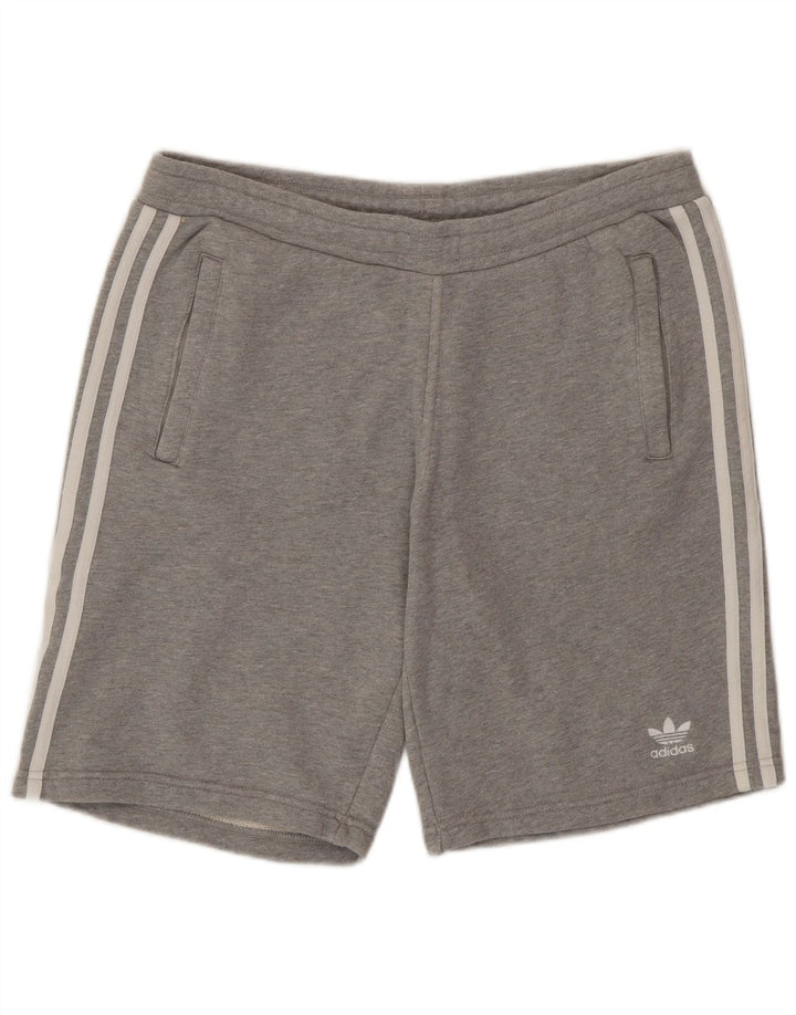 Adidas Short de Sport Homme Gris Moyen Coton