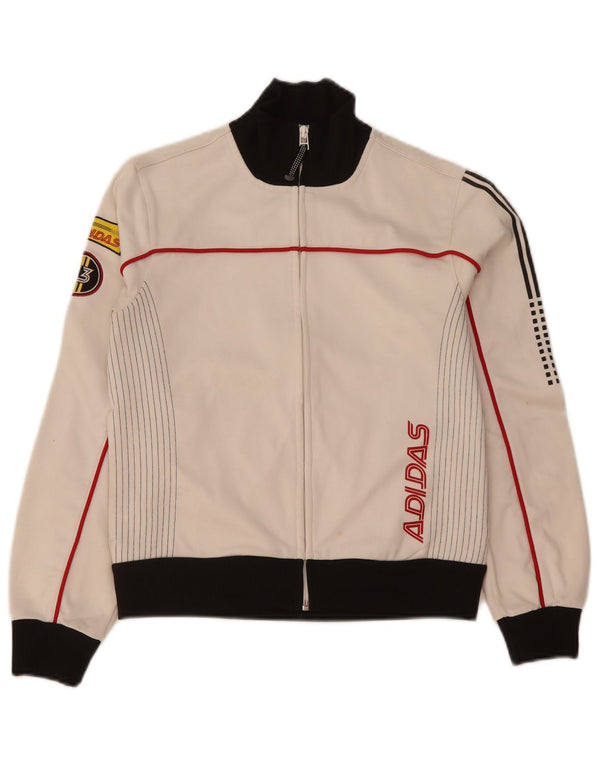 Adidas Veste de survêtement graphique pour femme UK 12 Medium Blanc Colourblock