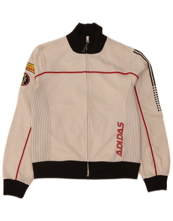 Adidas Veste de survêtement graphique pour femme UK 12 Medium Blanc Colourblock