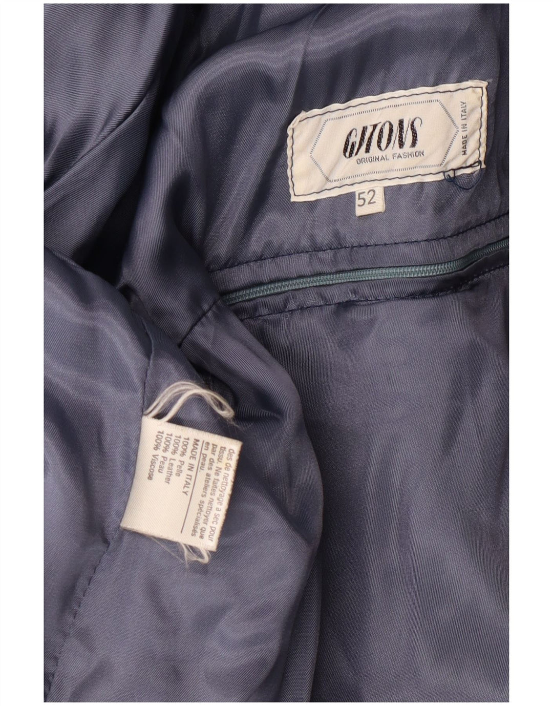 VINTAGE Veste en cuir militaire pour homme IT 52 XL Cuir bleu