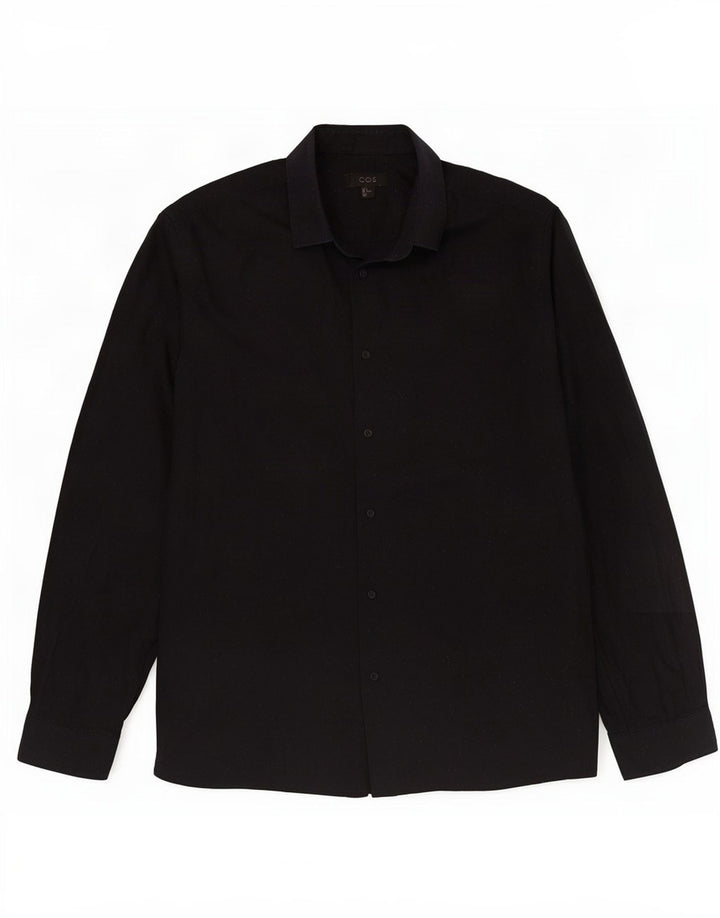 Chemise Homme Cos Coton Moucheté Bleu Marine Moyen