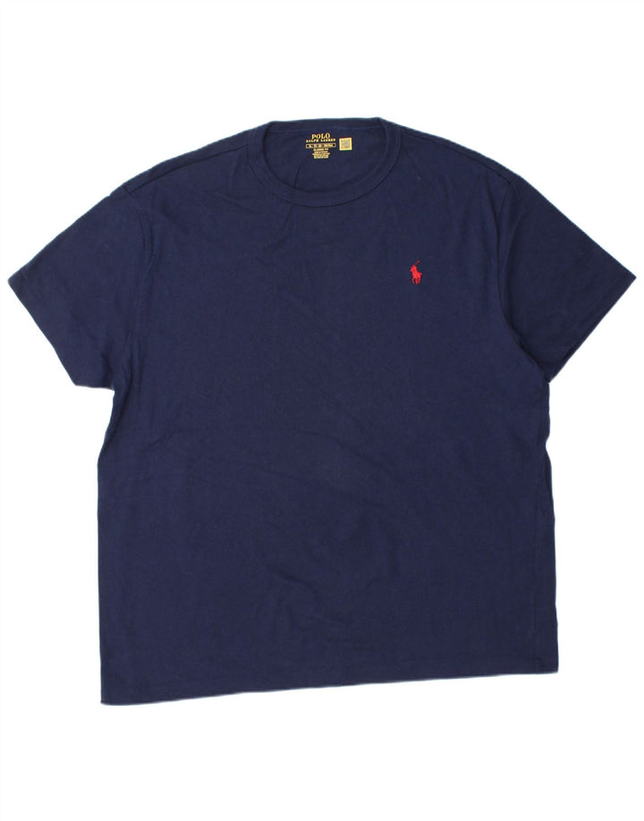 POLO RALPH LAUREN T-Shirt Coupe Classique Homme Top XL Bleu Marine Coton