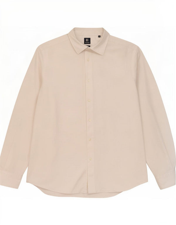 Boggi Chemise coupe régulière pour homme Taille 44 17 1/2 XL Coton blanc