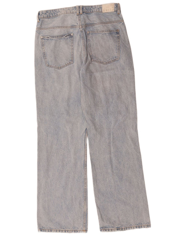 Zara Womens High Waist Wide Leg Jeans EU 42 Large W32 L32 Blue Cotton