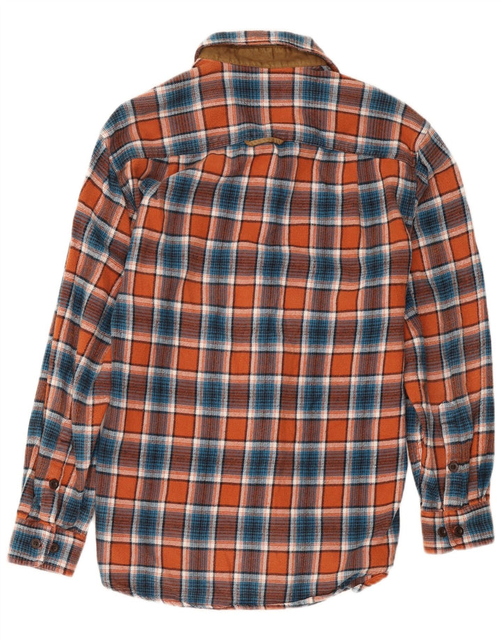 Orvis Chemise en flanelle pour homme en coton à petits carreaux orange