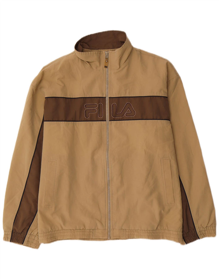 FILA Veste de Survêtement Graphique Homme Large Beige Colorblock