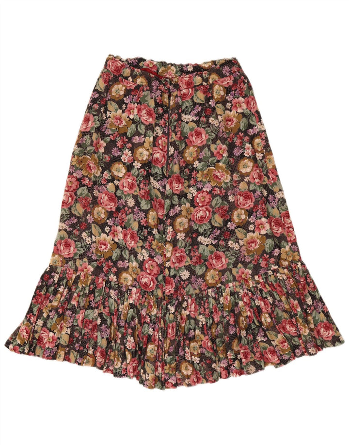 vintage Femme A-Line Jupe W28 Moyen Multicolore Floral