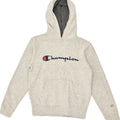 CHAMPION Womens Graphic Hoodie Jumper UK 12 Medium Grey Cotton | Vintage Champion | Thrift | Second-Hand Champion | Used Clothing | Messina Hembry 