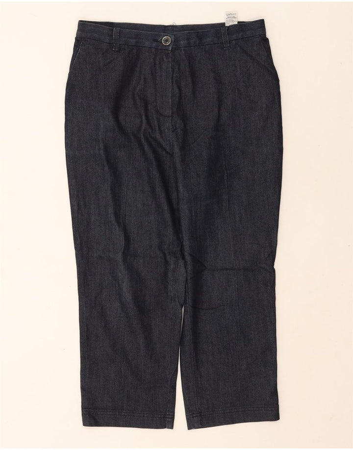 Marks & Spencer Pantalon Capri Femme UK 12 Medium W30 L22 Bleu Marine