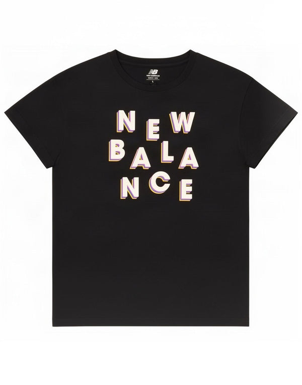 New Balance T-Shirt graphique pour hommes, grand coton noir