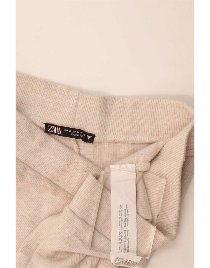 Pantalon de survêtement Zara Femme UK 12 Polyester Beige Moyen