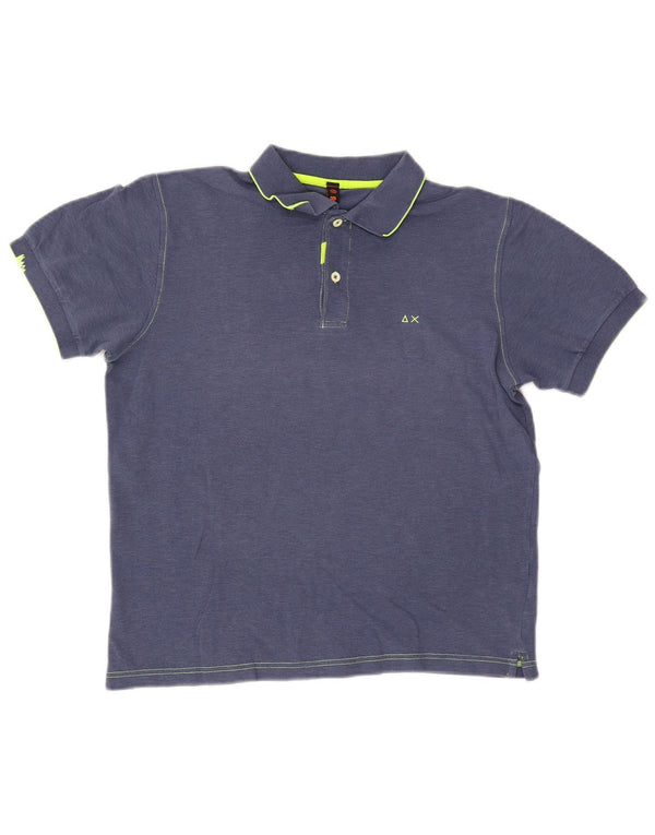 Sun68 Polo Homme Bleu Marine Moyen Coton