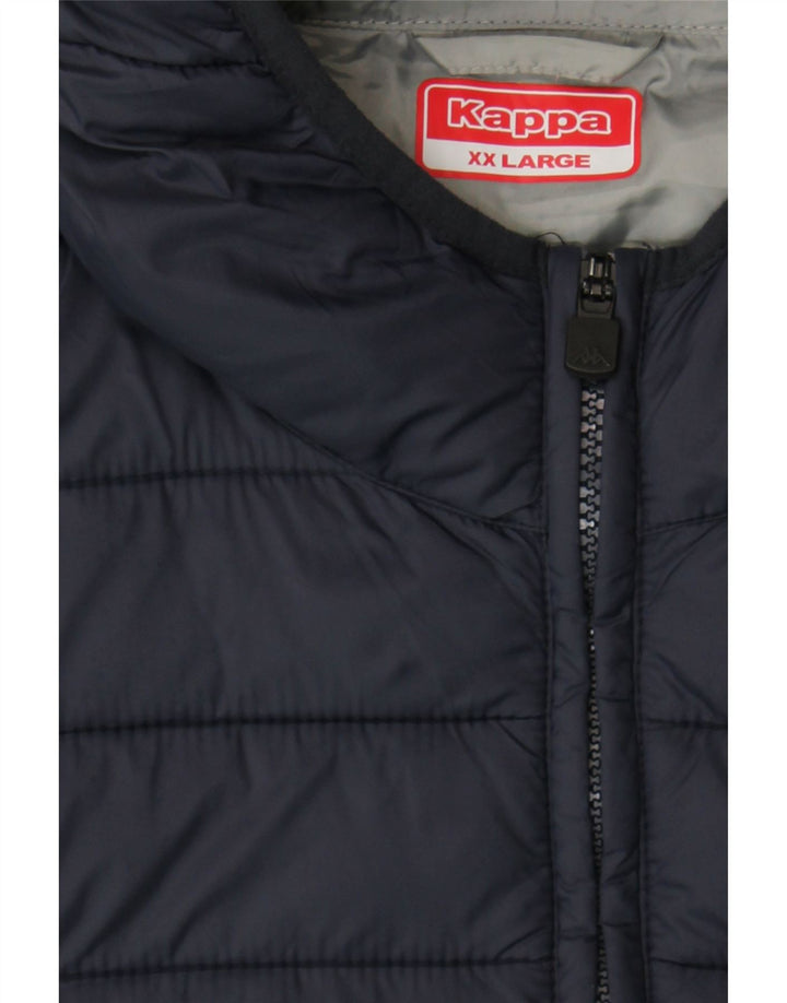 KAPPA Womens Hooded Padded Jacket UK 20 2XL Navy Blue Polyamide Vintage Kappa and Second-Hand Kappa from Messina Hembry 