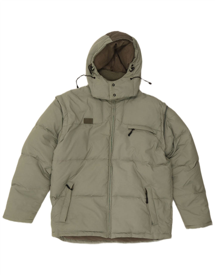 Fila Veste matelassée à capuche pour homme UK 40 Large Vert