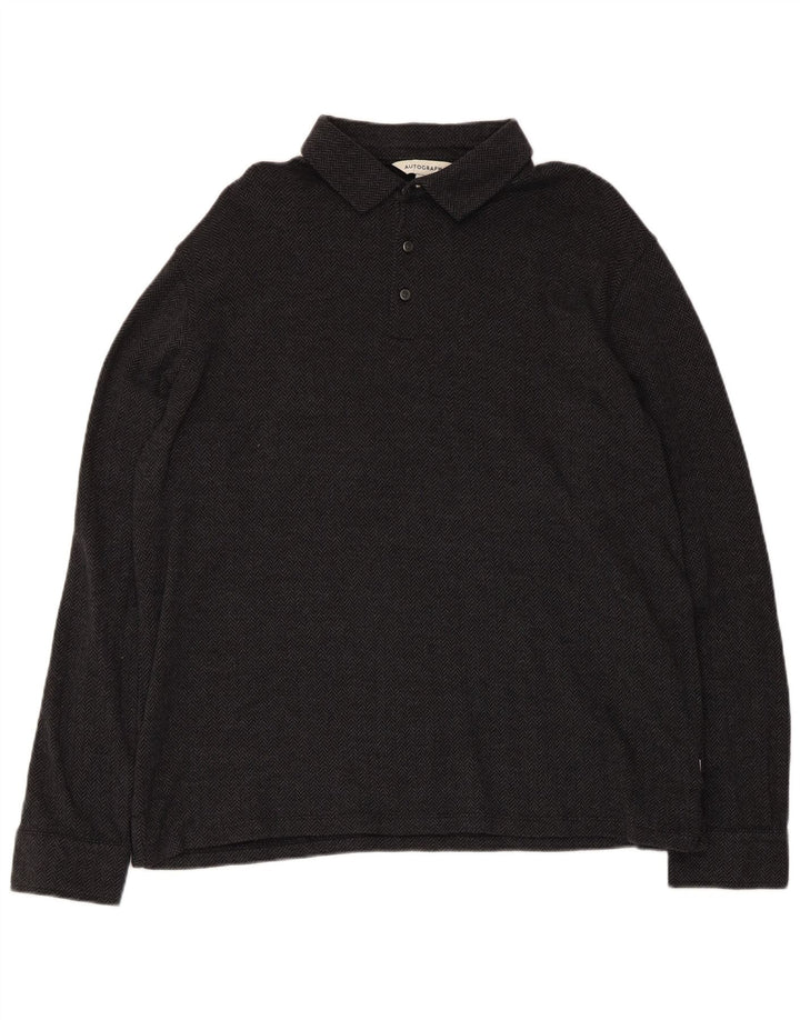 Marks & Spencer Chemise pull autographe pour homme XL en coton à chevrons noir