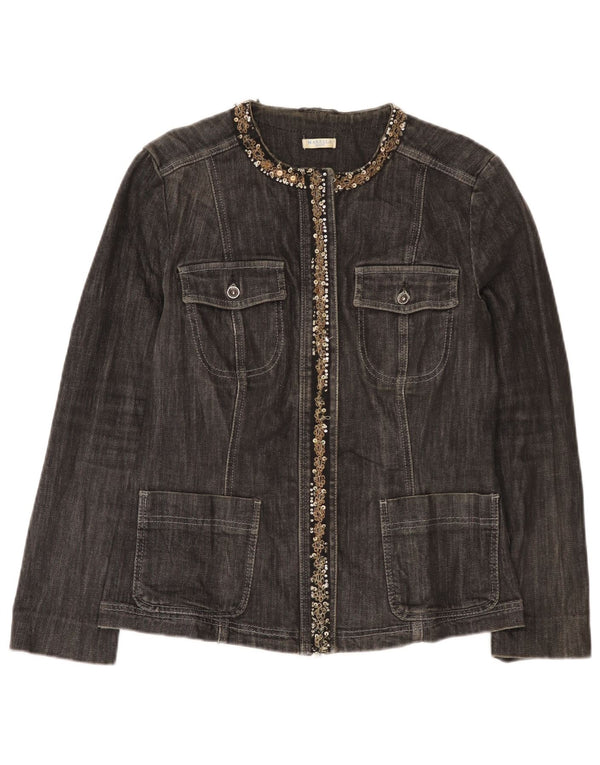 Marella Veste en jean pour femme UK 16 Large Gris Coton