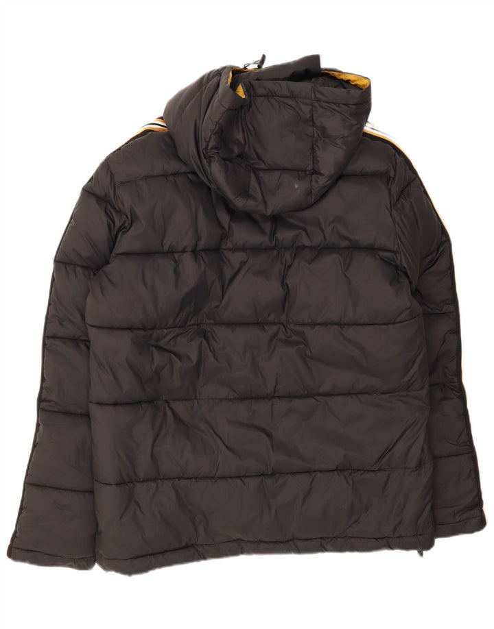 Sergio Tacchini Veste matelassée à capuche pour homme UK 40 Large Noir Nylon
