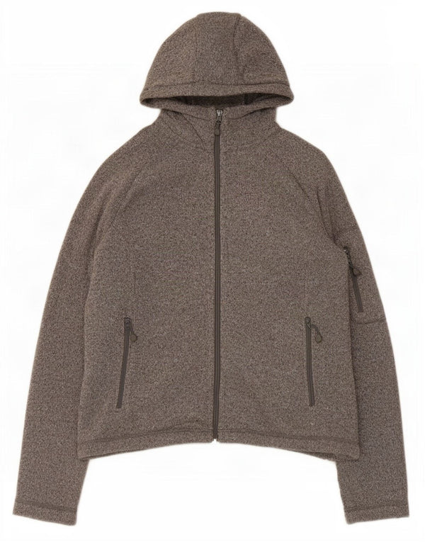 Jack Wolfskin Pull à capuche zippé pour femme UK 18/20 XL Gris Moucheté Polyester