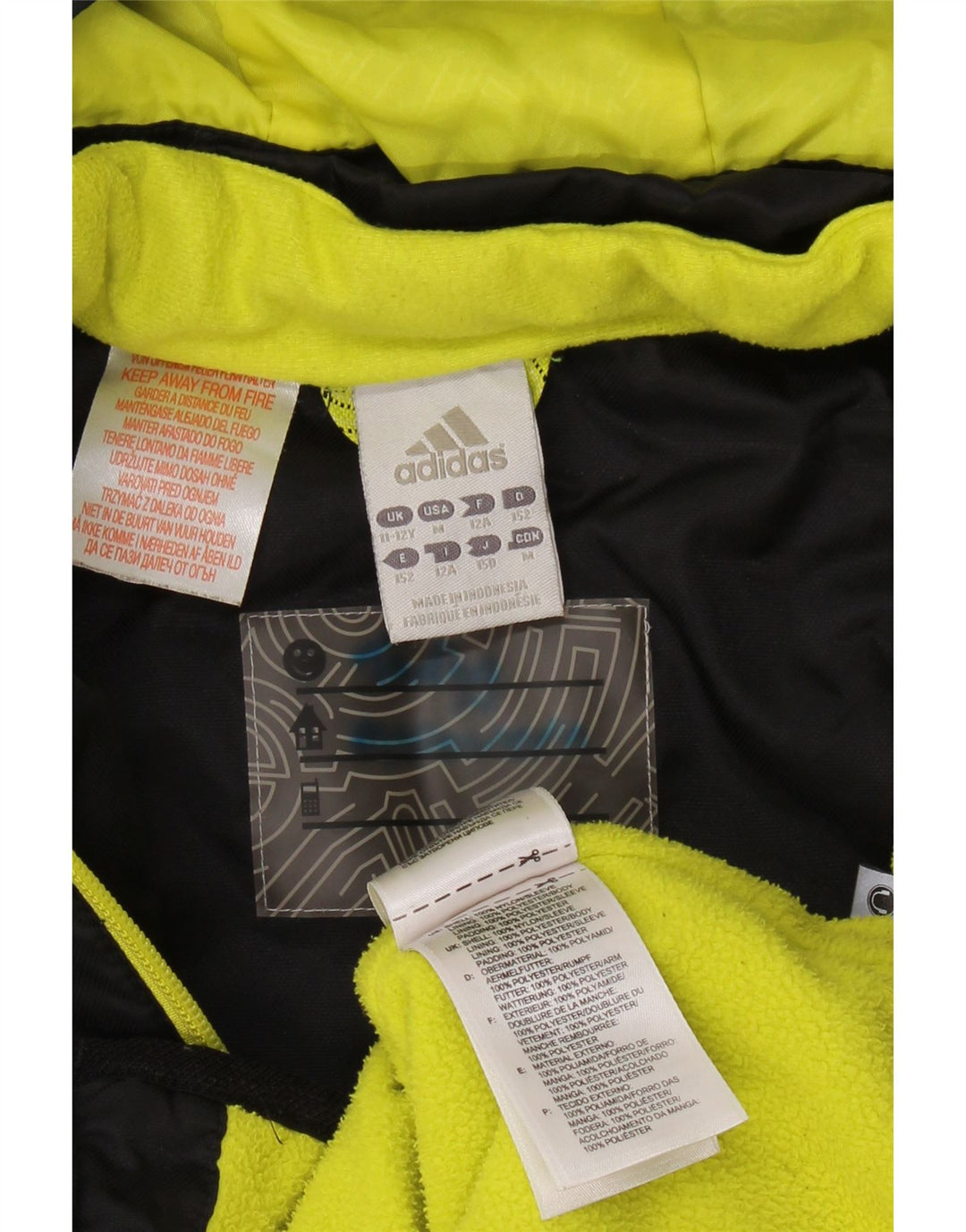 ADIDAS Veste coupe-vent à capuche pour garçon 11-12 ans Noir Colourblock