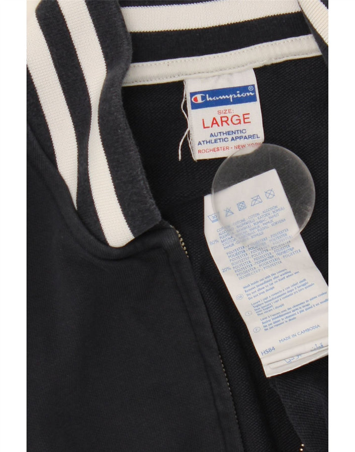 CHAMPION Veste de Survêtement Homme Bleu Marine Moyen Rayé Coton