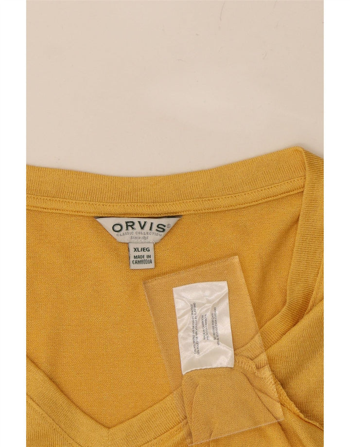 ORVIS Womens Oversized T-Shirt Top UK 18 XL Yellow Polyester Vintage Orvis and Second-Hand Orvis from Messina Hembry 