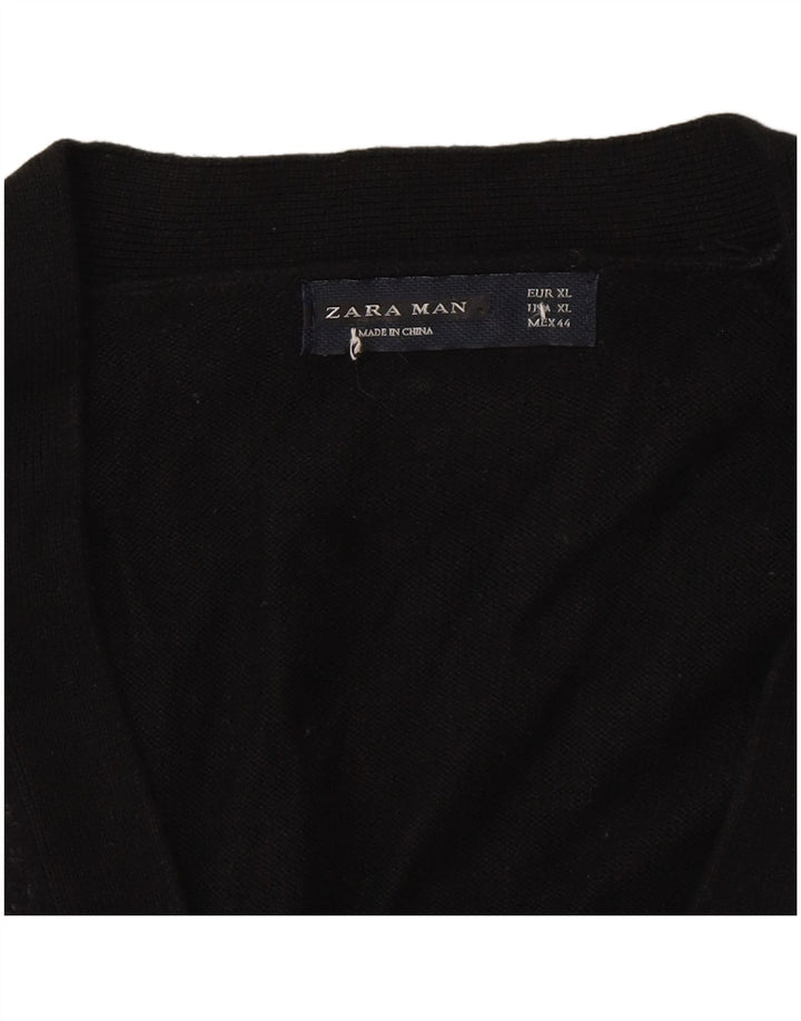 Zara Pull Cardigan Homme XL Noir Colorblock