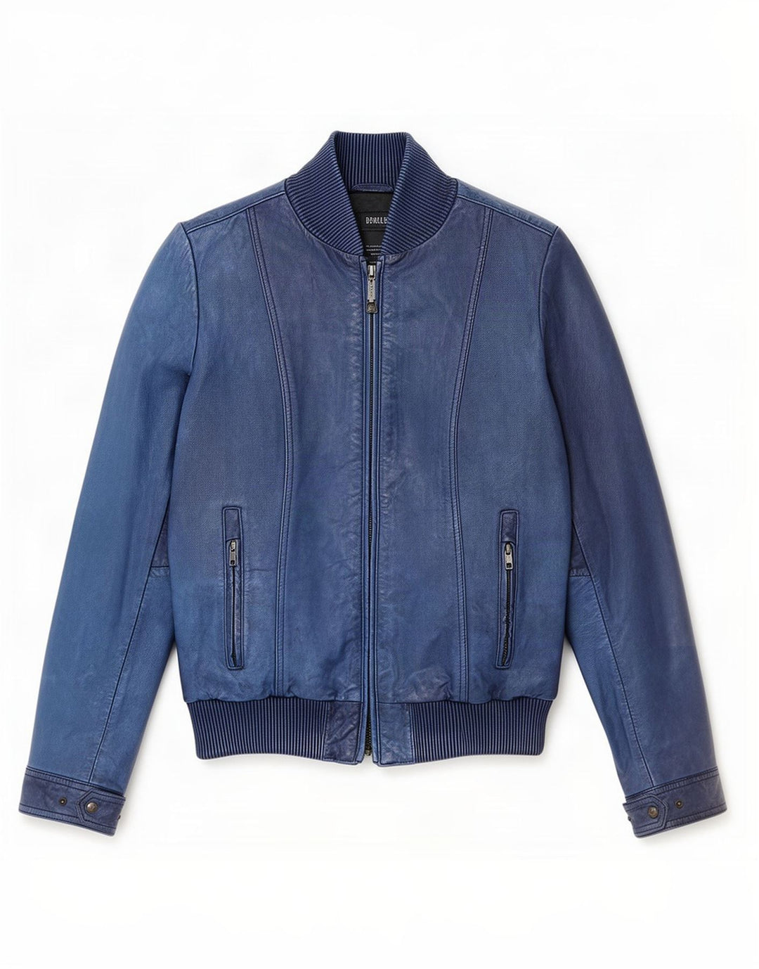 Bomboogie Veste en cuir pour femme UK 12 Bleu moyen