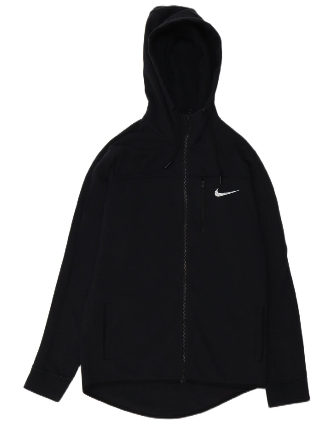 NIKE Pull à capuche zippé pour homme Petit coton noir