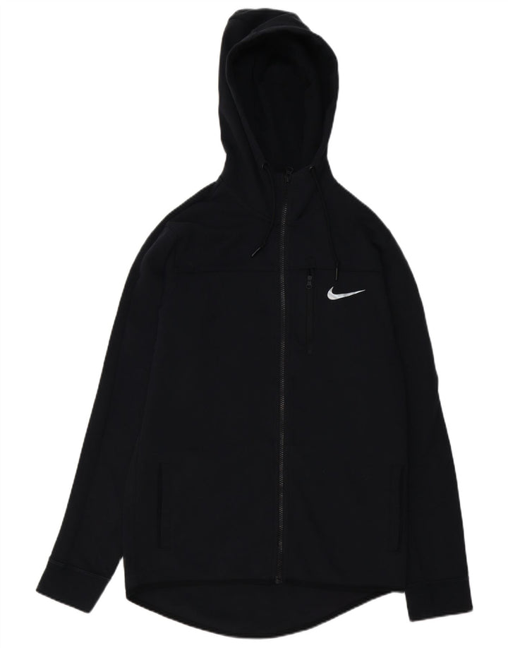 NIKE Pull à capuche zippé pour homme Petit coton noir